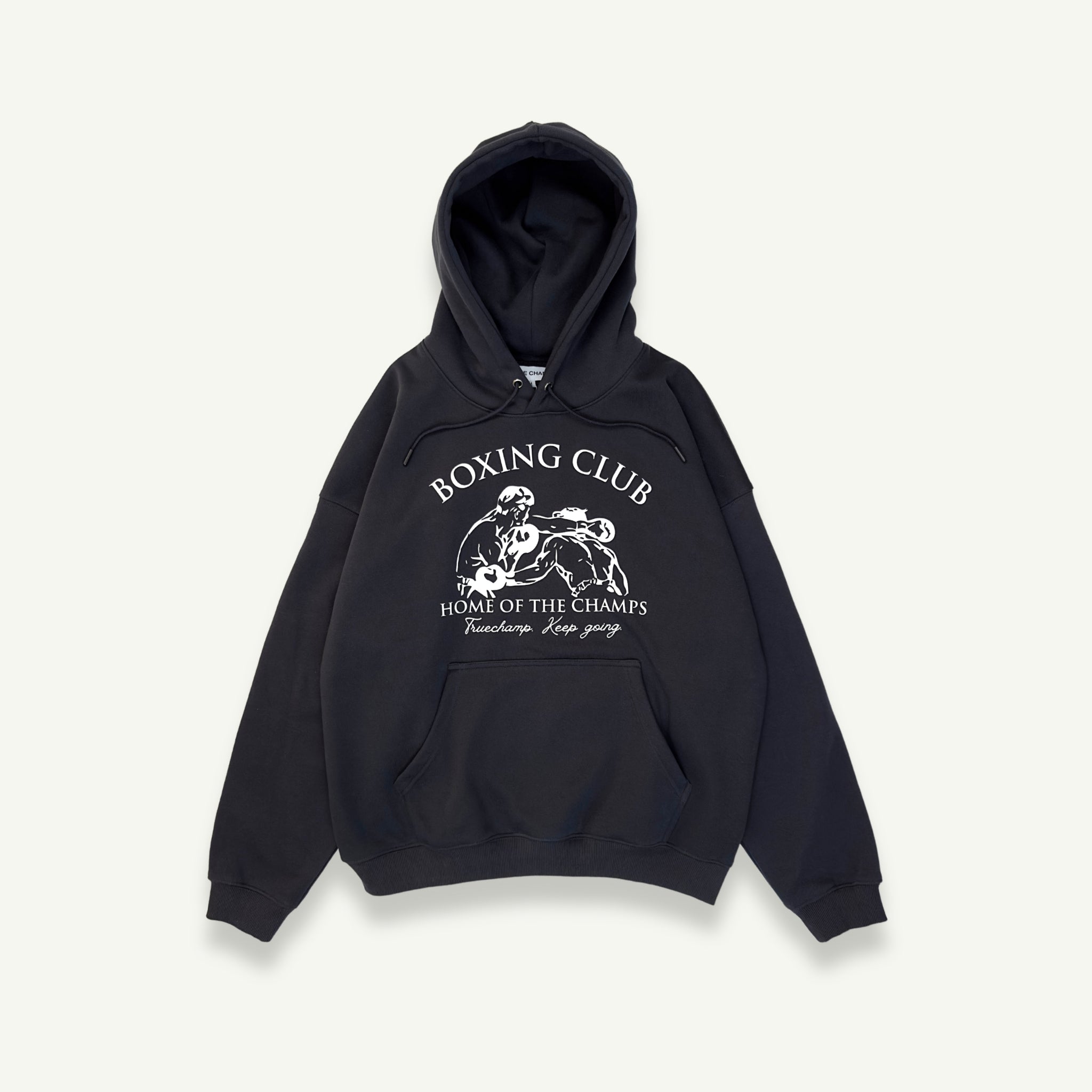 THE HOME OF THE CHAMPS FLEECED HOODIE // VINTAGE BLACK