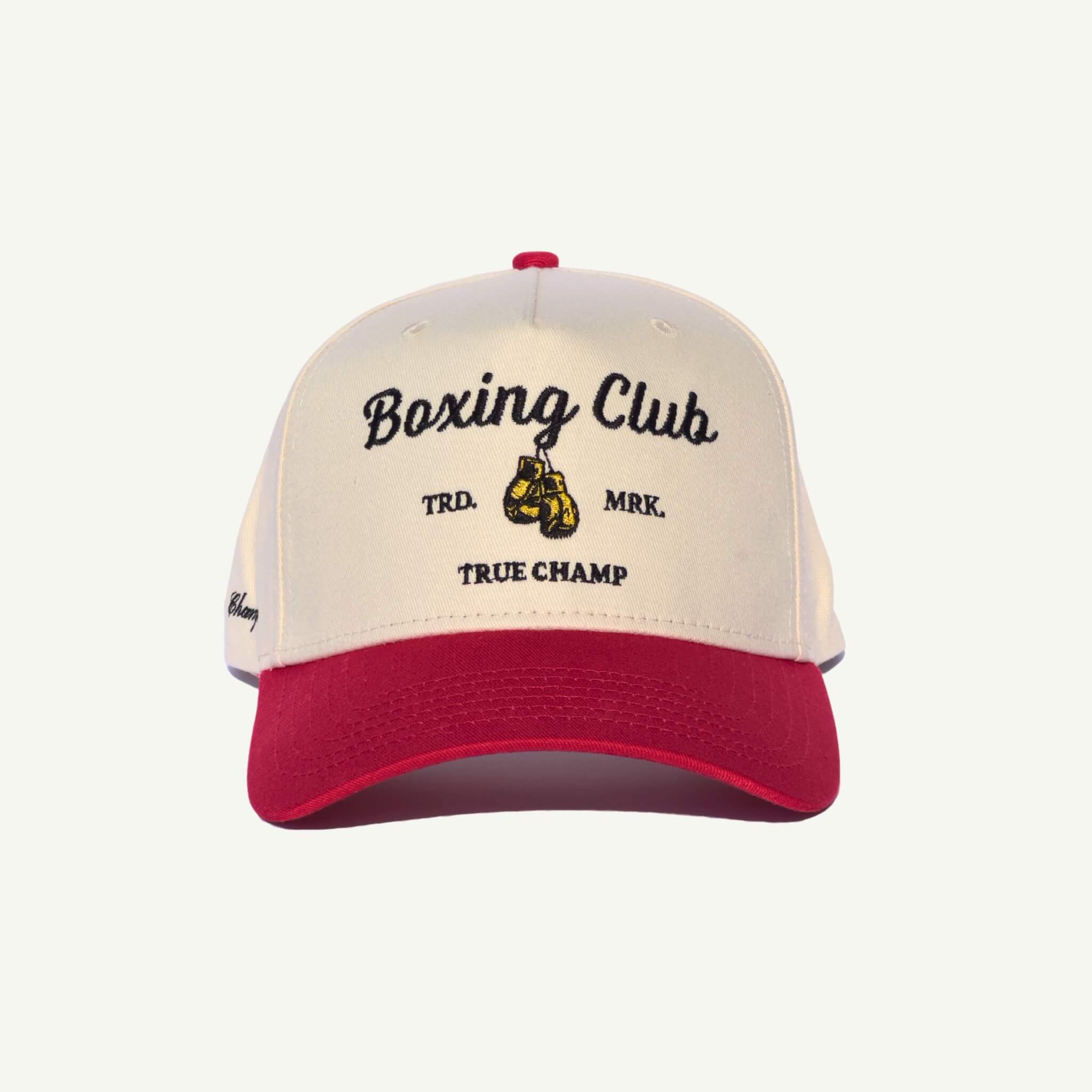 THE BOXING CLUB SNAPBACK // RED & CRÉME