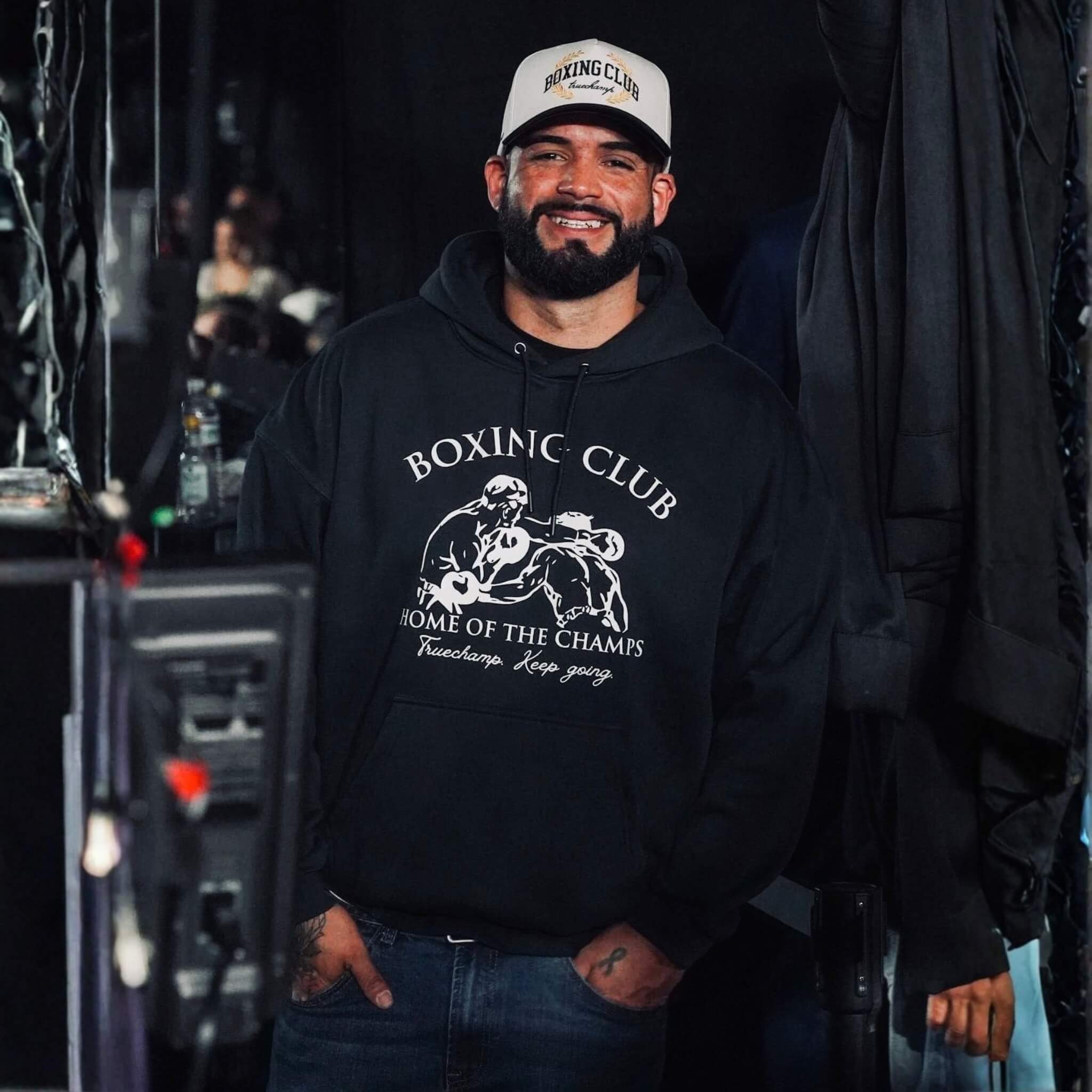 THE HOME OF THE CHAMPS FLEECED HOODIE // VINTAGE BLACK